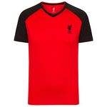 Liverpool FC Official Gift Mens Poly T-Shirt Red Black V Neck XXL