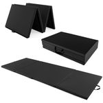 Giantex 4'x10' Gymnastics Mat, 2" Thick Folding Tumbling Mat with Hook and Loop Fastener, Foldable Gym Mat with Carrying Handles, Cheer Mats for Kids Adults Home Exercise Aerobics Fitness