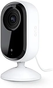 Arlo Essential Security Camera 2K | Indoor Only| 2nd Gen | Baby Monitor & Pet Camera | Wired Automated Privacy Shield, 2-Way Audio, Night Vision, Live Stream, Motion Alerts & Notifications White,1 Cam