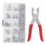 SYJBUH 100pc Thickened Snap Fasteners Kit Metal Copper Five Claw Buckle Set with Hand Pressure Pliers Tool DIY Sewing Buttons Set for Clothing Sewing and Crafting(Multicolor)