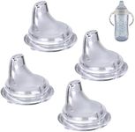 4 Packs Replacement Silicone Spout Compatible with NUK Learner Cup & Active Cup, Soft Transition Spout for Sippy Cups, Leak-Proof, BPA-Free, Easy to Clean Medium Flow
