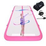 Air Tumbling Track Gymnastics Mat, Inflatable 6.6ft Gym Tumble Mats 4 Inch Thickness for Home Use/Training/Cheerleading/Yoga/Water Fun with Electric Pump