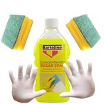 ZYBUX - Sugar Soap Liquid Concentrate 500ml: Powerful Cleaner for Paintwork and Household Use, includes two Sponges and a pair of gloves