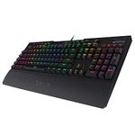 Redragon K586 Brahma RGB Mechanical Gaming Keyboard with Red Switches, 10 Dedicated Macro Keys, Convenient Media Control, and Detachable Wrist Rest, Black