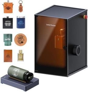 LaserPecker LP2 Pro Laser Engraver with Standard Enclosure Safeguard and Roller, Portable Laser Engraving Machine Laser Class 1 Safety, Precision 0.05mm, 600mm/s for Wood Kraft Paper Leather etc.