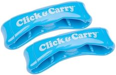 Click & Carry: Blue Grocery Bag Carrier with Soft Gel Grip Handle, 2 Pack