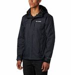 Columbia Men's Pouring Adventure Jacket, Waterproof Rain Jacket, Black, Size L