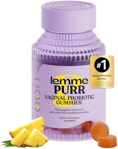 Lemme Purr Vaginal Probiotic Gummies for Women - Balanced pH, Healthy Odor, Yeast Balance & Flora Support + Vitamin C for Immune Health - Tasty Pineapple (60 Count)