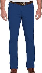 Callaway Men’s EverPlay 5-Pocket Golf Pants with Comfort Waistband, Stretch Non-Iron Fabric, Moisture-Wicking, Tapered Fit, Deep Navy HTR, 30W x 30L