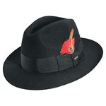 Scala Men's Wool Felt Fedora Hat, Black, Large