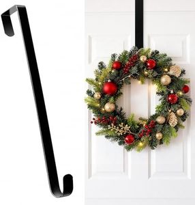 HOOSUN 4th of July Decorations Wreath Hangers for Front Door,12" Wreath Hook Over The Door Wreath Hanger,Garland Hangers Metal Wreath Holder Door Hanger Hook for Patriotic Front Porch Decor