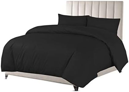 Sapphire Collection Parure de lit de luxe 100 % coton égyptien avec housse de couette et taie d'oreiller (noir, double)