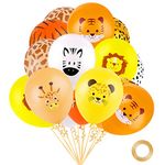 Ainiv 15PCS Balloons, Cartoon Animal 12inch Strong Thicken Party Balloons with Ribbon, Metallic Latex Children Balloons,Party Supplies Balloons for Birthday Party,Graduation Decoration,Baby Shower