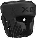 XN8 Headguard MMA Training Boxing Leather Head Guard for Ear, Cheeks Face Protection-Headgear Helmet for Grappling, Muay Thai, Kickboxing, Karate, BJJ, Taekwondo, Fighting, Martial Arts-Matte Black