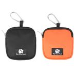 eBasics 2 Pack Small Dog Treat Carrier Pouch for Leash Dog Training Reward Pouch Snack Bait Bag Puppy Walking Treat Poop Bag Holder, Black & Orange