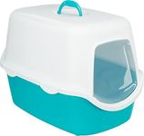 Trixie Vico Cat Litter Tray with Dome (Turquoise/White)