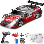 WELL ENTERPRISE Remote Control Cars 1:16 Scale RC Drift Car 2.4Ghz 30KM/H High Speed 4WD RTR Racing Car with Drift Tires LED Lights 1PCS Rechargeable Batteries RC Sport Cars Toys for Adults Kids Gift