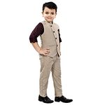 Little Hardy Boy's Cotton 3 Piece suit (Mustard) (2-3 Years)