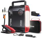 6000A Jump Starter Power Pack with 150PSI Air Compressor,UTRAI 27000mAh 12V Portable Emergency Car Battery Booster Jump Starter for All Gas/8L Diesel,DC160W,QC3.0,18W Fast Charging,LED Flashlight