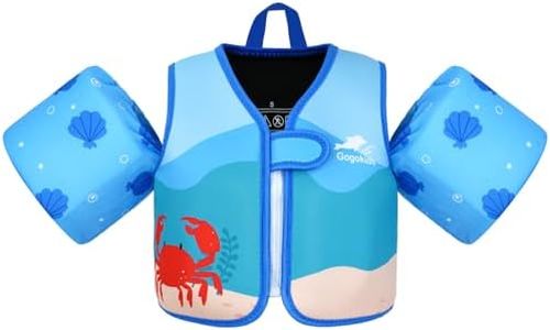 Gogokids Kids Swim Vests, Toddler Floaties with Removable Floats for 20-50 lbs Girls and Boys, Pool Float Jacket with Arm Water Wings for 2-6 Year Old Children