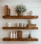 ANTICO WOODENIA 20 Inch Sheesham Laminate Extra Thick Floating Wall Shelf| Wall Mount| Wall Rack| Wall Bracket| Wall Cabinet| Floating Wall Shelves (Large, Set of 3)