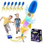 Kids Toys for 3-12 Year Old,LED Rocket Launcher for Kids Toys, 6 Light Foam Air Rockets, Outdoor Toys for Kids 3-5 Boys Toys Age 4 5 6 7 Kids Rocket Toys Boys Girls Gifts Rocket Yard Toys Toddler Toys