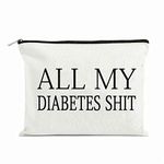 All My Diabetes Shit Funny Diabetic Travel Bag Pouch Personalized Gift for Diabetic Emergency Supply Bag for Grandma Grandpa Mom Dad Sister Brother for Birthday Christmas Gifts