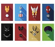 AD INFINITUM Wall Decor Posters 300gsm Matte Paper Size 9"x13" (Marvel Set of 8)