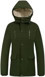 Maxbyc Men's Lightweight Softshell Jacket Faux Fur Lined with Removable Hood Water Resistant Winter Hiking Windbreaker
