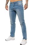 KZ127 Mens Straight Leg Stretch Jeans Basic Work Denim Pants Big Tall All Waists LSW 28W / 30L