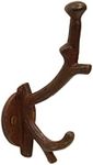 RCH Hardware 8392RST Tree Branch Twig Shaped Cast Iron Double Arm Organizing Wall Hook, Matching Screws Included (Rust)