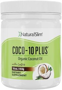 NaturalSlim Coconut Oil with CoQ10 - MCT Oil Organic Coconut Oil for Baking, Mixing with Shake, Smoothies, Coffee, or Ingest Directly - Boost Energy, Metabolism and Immune System Fresh Flavor