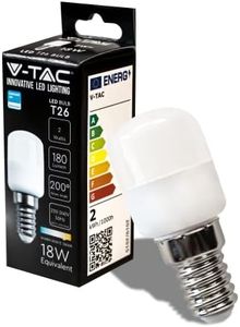 V-TAC Ampoule LED pour Réfrigérateur et Lampes - E14-2W - 180 Lumen - Petites ampoules LED T26 pour une efficacité maximale et une économie d'énergie - Blanc Chaud 3000K VT-202