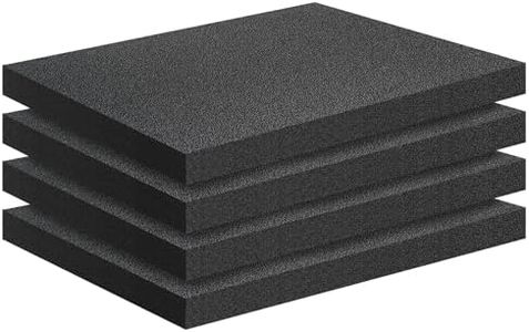 4 PCS Black Foam Padding- 16x12x1 Inch Polyurethane High Density Foam Cuttable Black Foam Sheet Packing Foam Pad Cushioning Inserts for Packing Cases and Crafts