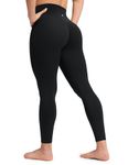 CRZ YOGA Womens Secretsculpt Minor No Front Seam Leggings 25" - High Waisted Booty Lifting Softretch Yoga Workout Pants Black 12