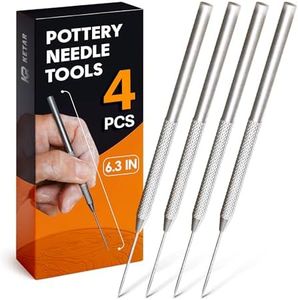KETAR 4 Pcs Modeling Clay Carving Tools - Needle Tool Carving Kit Ceramic Pro Needles Detail Tools Sculpture Making Texture Tools
