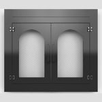 Kinchoix Fireplace Doors with Tempered Glass, Designed for Masonry Fireplaces, Black, Medium