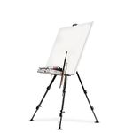 Walimex pro easel L 50-165cm, aluminum I ideal as a studio easel, table easel & field easel I for canvases up to HxD: 122x4cm, up to 6kg I shelf & holder for paints & brushes, with bag