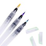 KABEER ART Nylon 3 Sizes Water Brush Pen For Watercolor Calligraphy Drawing Tool Marker|White