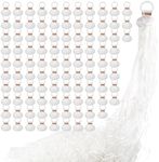 No Mess Streamers 100pack, White Confetti Poppers,Hand Throw Party Poppers No Mess for Birthday, Graduation, Wedding Send Off, Engagement Party Favors（White 100Pack）