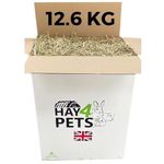 Hay4Pets Timothy Hay- 12.6kg. Fresh, Green Stem Feeding Hay For Rabbit, Guinea Pig, Hamster & Small Animals. High Fibre, Natural Food For Pets. Dried Grass, Animal Feed