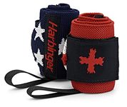 Harbinger Red Line 18-Inch Weightlifting Wrist Wraps for Men and Women (Pair), Flag