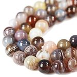 Natural Agate Gemstone Beads for Making Jewellery Energy Healing Crystals Jewelry Chakra Crystal Jewerly Beading supplies Botswana Agate 6mm 15.5inch About 58-60 Beads