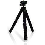 iGadgitz PT100 (U3597) Lightweight Large Universal Flexible Foam Mini Tripod for SLR DSLR Cameras with Quick Release Plate – Black