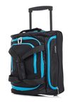 DK Luggage 17" Small Cabin Kids Travel Suitcase Luggage Bag Holiday for Boys & Girls, Carry-On or Pull-Along Trolley Cabin Wheeled Holdall Black/Blue