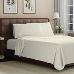 Purity Home Full Ivory, 100% Cotton Sheet Set, 400 Thread Count, Wrinkle-Free, Soft Sateen Hotel Quality Bed Sheets with Elasticized Deep Pocket, 4 Piece Cotton Bedding Set - Ivory, Full