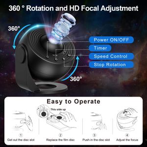 Galaxy Star Projector – Black Night Light for Bedroom Ambience