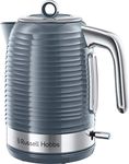 Russell Hobbs Inspire Electric 1.7L Cordless Kettle (Fast Boil 3KW, Grey premium textured plastic, high gloss finish, Removable washable anti-scale filter, Pull off lid, Perfect pour spout) 24363