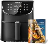 COSORI Heißluftfritteuse 3,5L & Multikocher, mit 13 Programmen, 1500W, Airfryer XL für 1-3 Personen, 100 Deutsch Rezeptheft, Digitalem One-Touch Screen, Vorheizen&Warmhalten, Shake-Modus