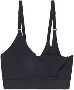 Harper Wilde Bliss Nursing Bralette - Ultra-Soft & Lightweight with Adjustable Straps - Supportive Maternity Bra - Black, Medium